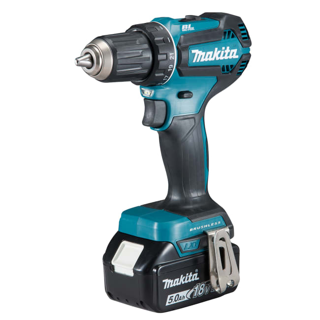 Makita Borskrutrekker 18V børsteløs inkl 2 batteri 5.0 Ah+lader