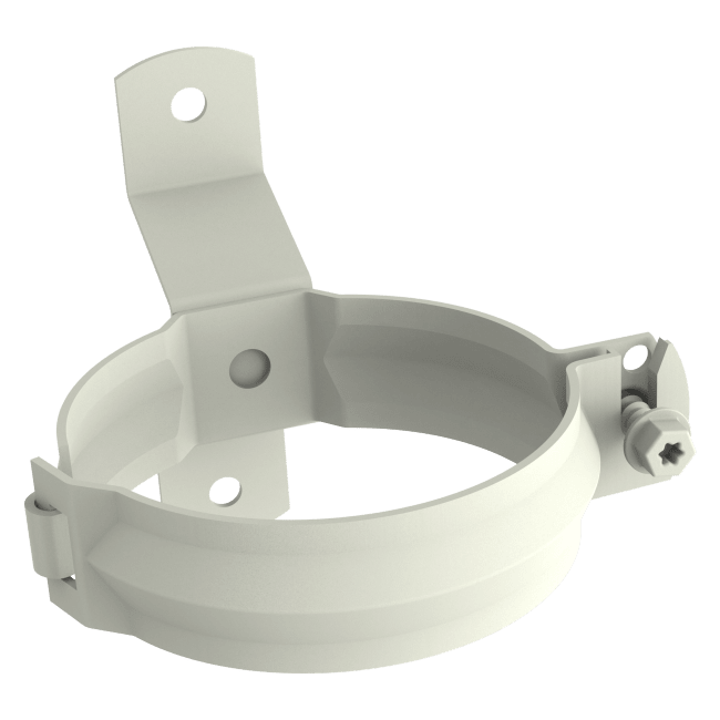 Rørklammer 75mm f/tre hvit