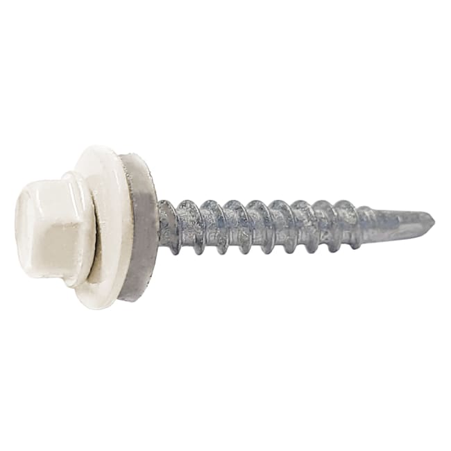Plateskrue rustfri 4,8x35 hvit 9010 (250)