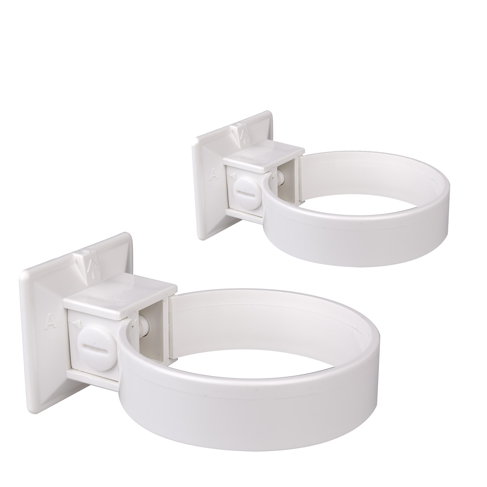Rørklammer 90mm plast hvit Prefa