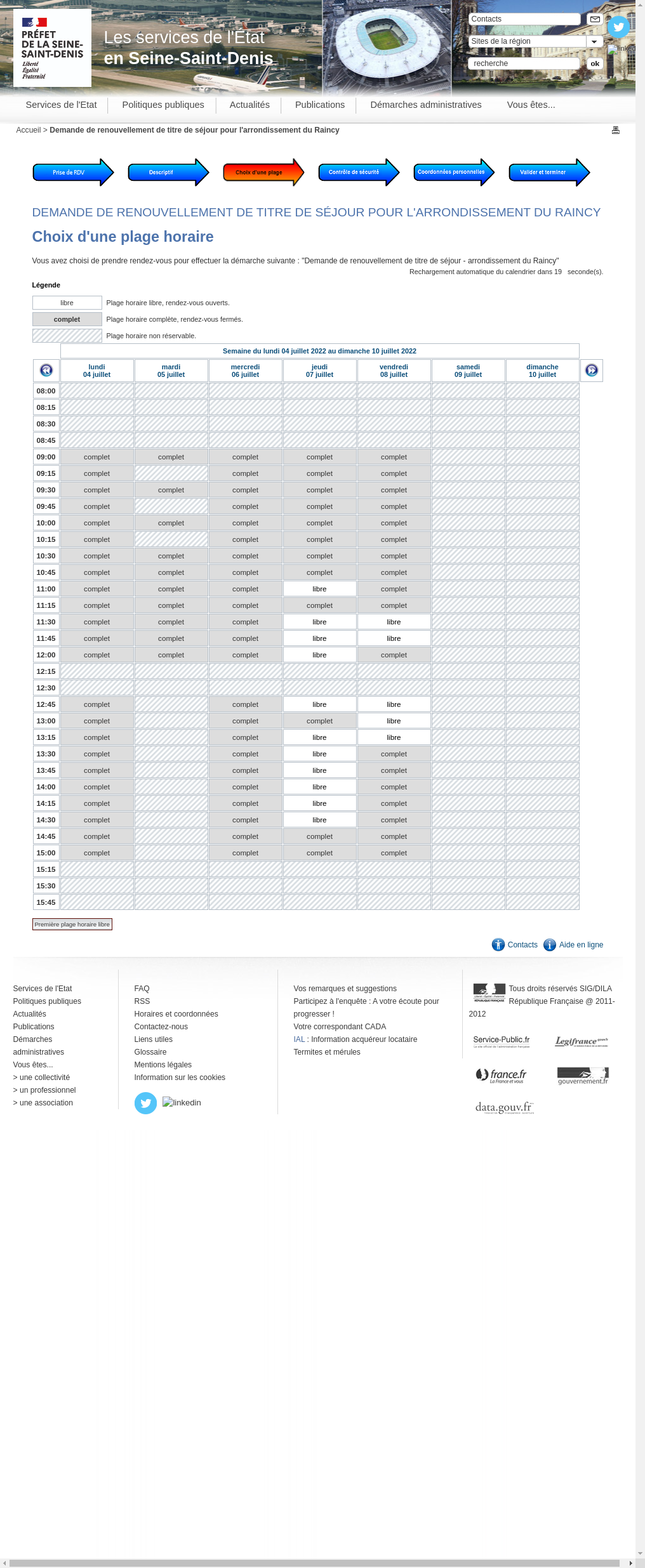 Demande de renouvellement de titre de séjour pour l'arrondissement du Raincy Notification par SMS Demande de renouvellement de titre de séjour pour l'arrondissement du Raincy Notification par SMS