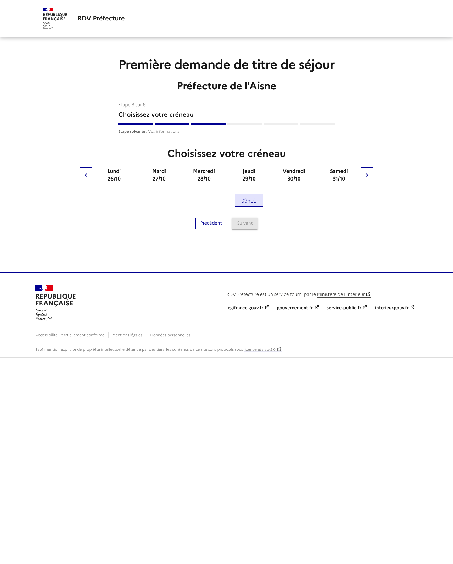 Créneau disponible Première demande de titre de séjour préfecture de Aisne