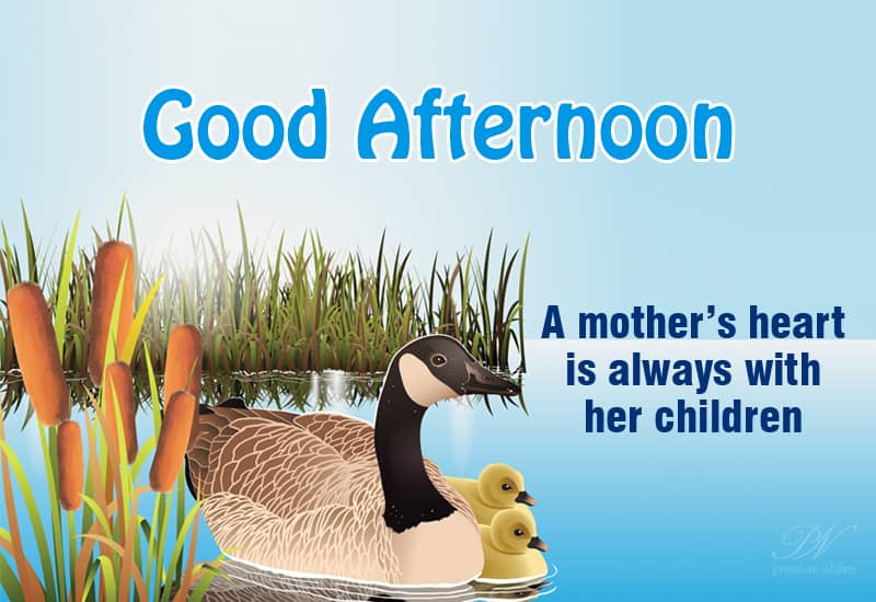 Good Afternoon A mother's heart is always with her children Premium