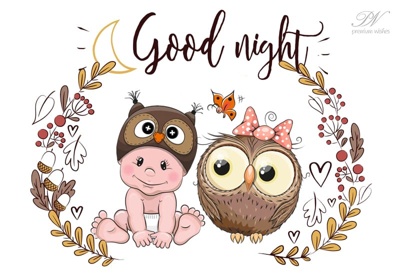 Good Night Stay in touch with your friends Premium Wishes