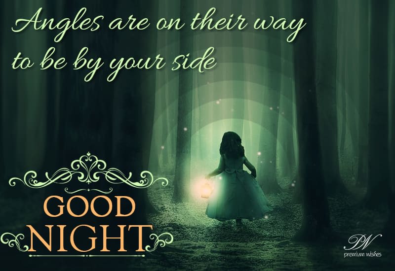 Good Night Angels are on your side Premium Wishes