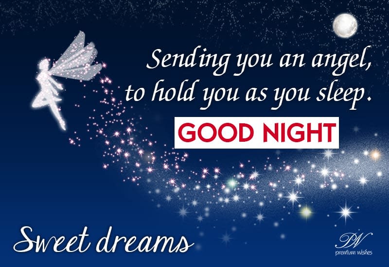 Good Night Sending an angel Premium Wishes