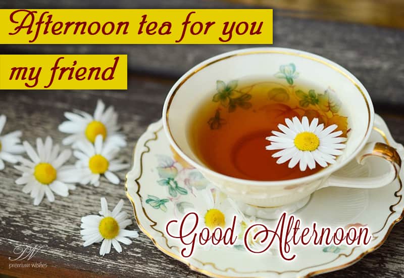 Good Afternoon A cup of tea with love for you Premium Wishes