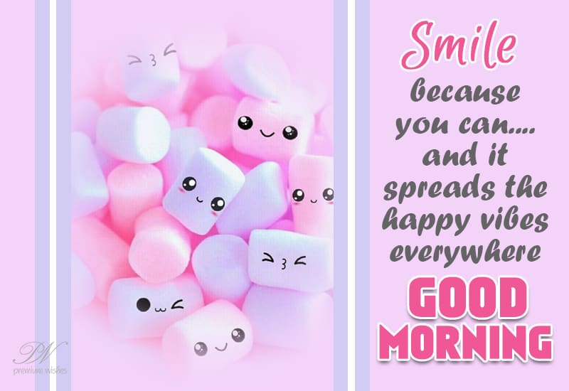 Good Morning Smile because you can and it spreads the happy vibes everywhere Premium Wishes