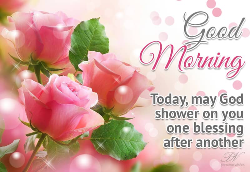 Today may God shower upon you one blessing after another Good Morning