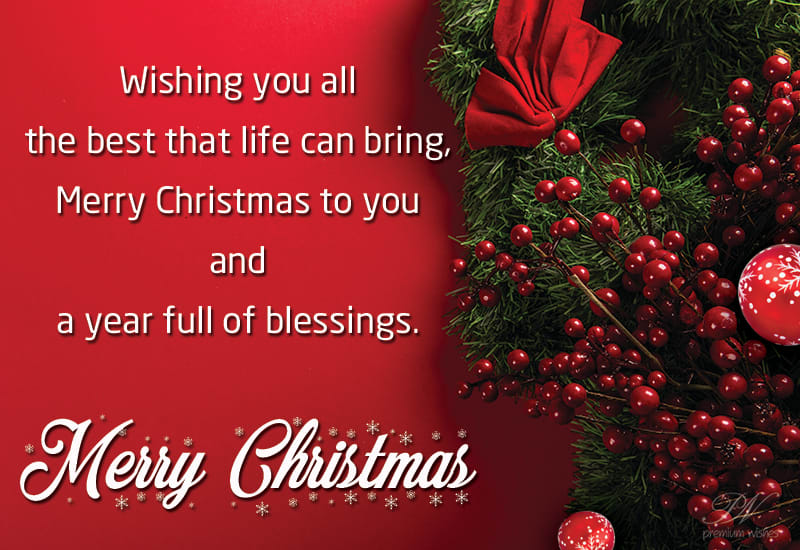 Free Merry Chirstmas Blessings Card