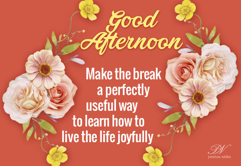 Good Afternoon - May the break a perfectly useful way to learn how to ...