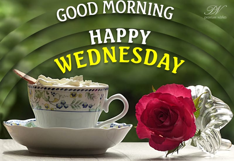 Good Morning - Happy Wednesday - Enjoy your morning tea - Premium Wishes