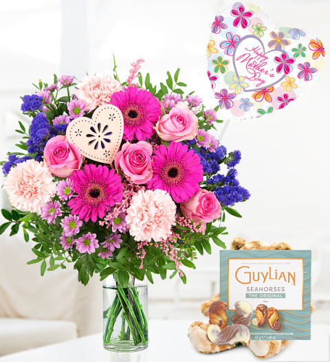 Image of I love Mum Bear and Balloon - Free Chocs