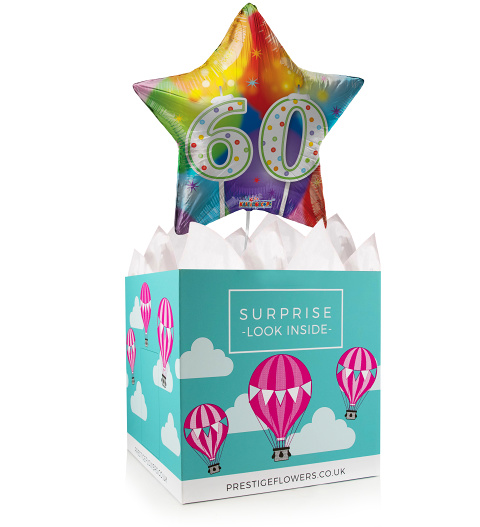 Happy 60th Birthday Balloon - Balloon in a Box Gifts - Birthday Balloon Gifts - Birthday Balloon Gift Delivery - Balloon Gifts