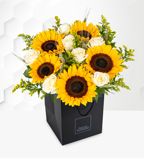 Sunflowers & White Roses - Free Chocs - Flower Delivery - Next Day Flower Delivery - Next Day Flowers - Send Flowers - Summer Flowers image