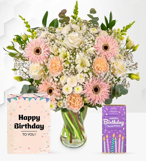 Florist's Choice with Birthday Chocolate & Card