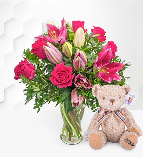 Rose and Lily with Teddy image