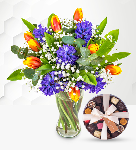 Hyacinth & Tulips & Belgian Chocolates image