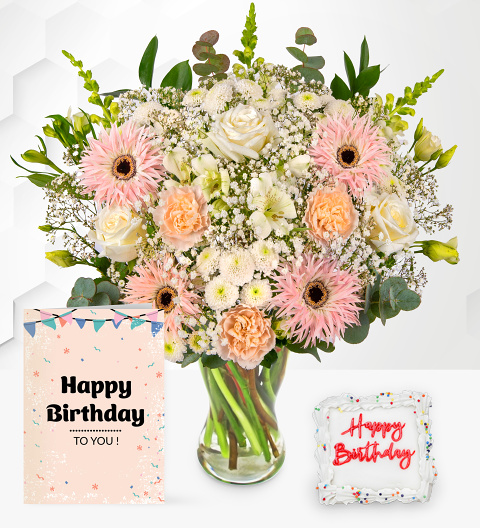 Florist's Choice with Birthday Cake & Card image