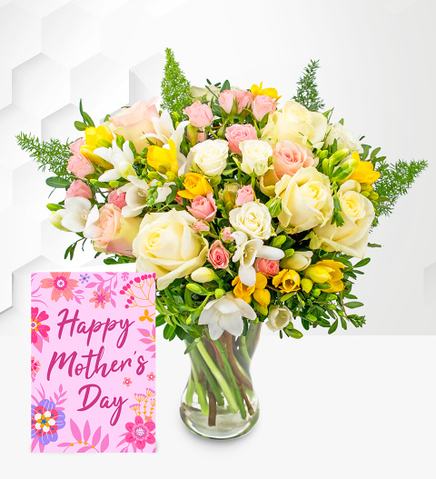 Rose and Freesia with Card image