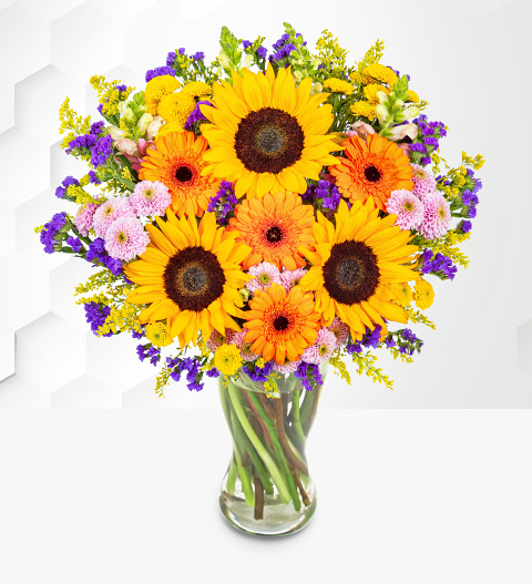 British Summer Bouquet - Sunflower Delivery - Sunflower Bouquet - Flower Delivery - Flowers By Post image