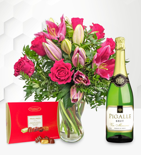 Rose and Lily with Fizz & Chocolates image