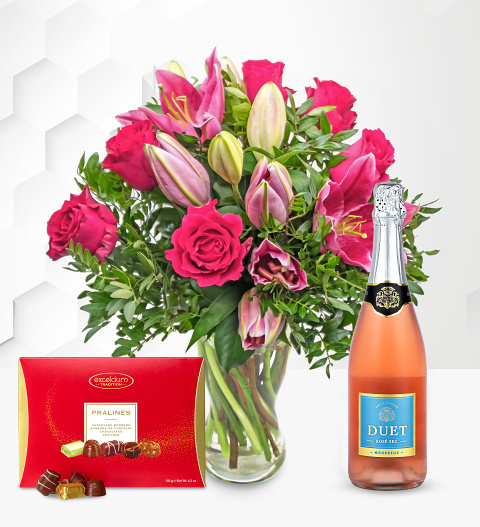 Rose and Lily with Fizz & Chocolates image