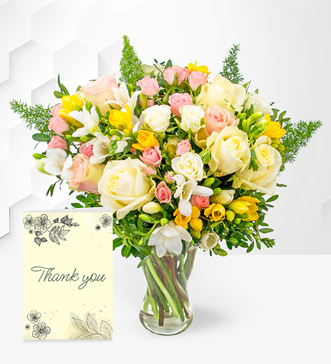 Image of Rose, Freesia & Thank You Card