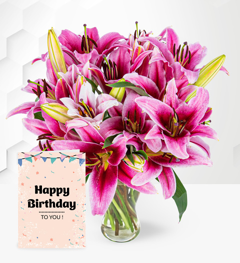 Stargazer Lilies and Card image