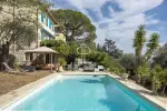 Quiet 5 bedroom Villa for sale with panoramic view and sea view in Chateauneuf, Cote d'Azur French Riviera