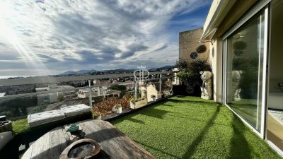 Stylish 3 bedroom Penthouse for sale with sea view in Le Cannet, Cote d'Azur French Riviera