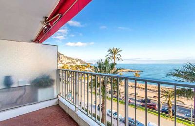 Beachfront 2 bedroom Apartment for sale with panoramic view and sea view in Menton, Cote d'Azur French Riviera