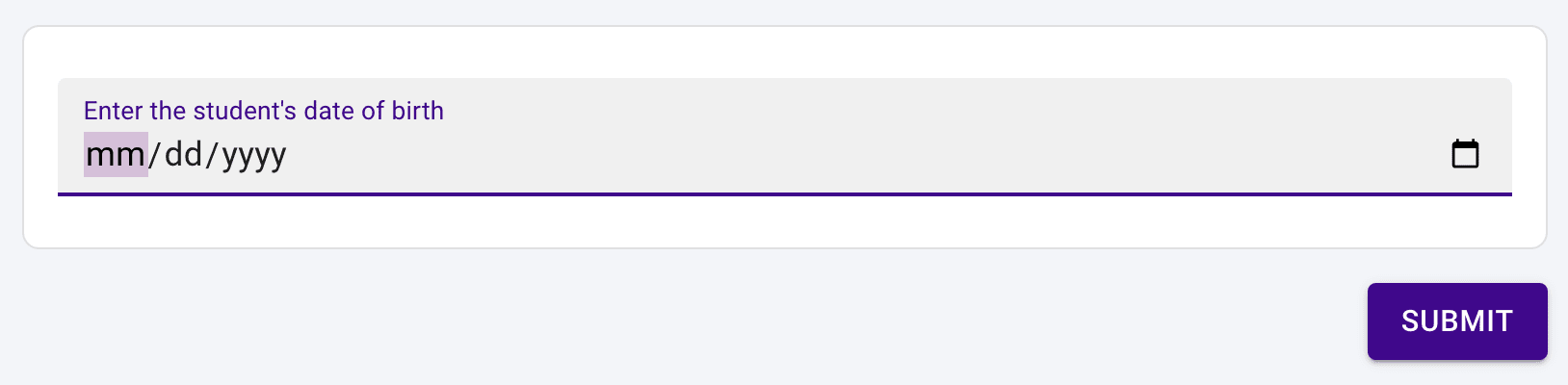Date Response form block, member view.