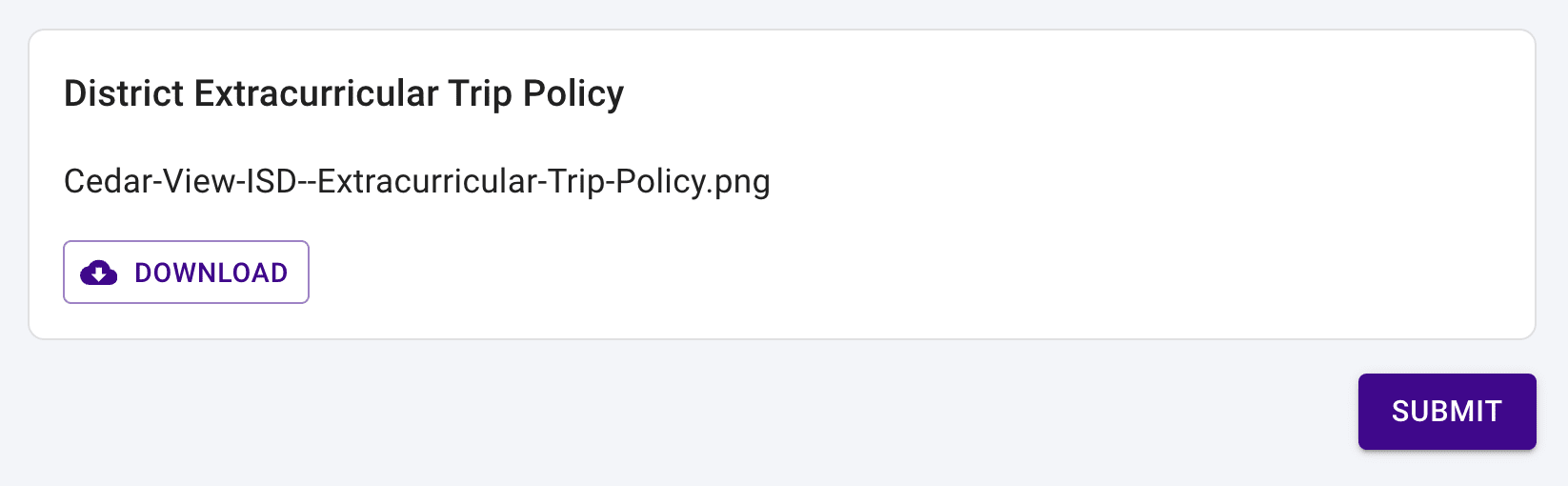 File Download form block, member view.