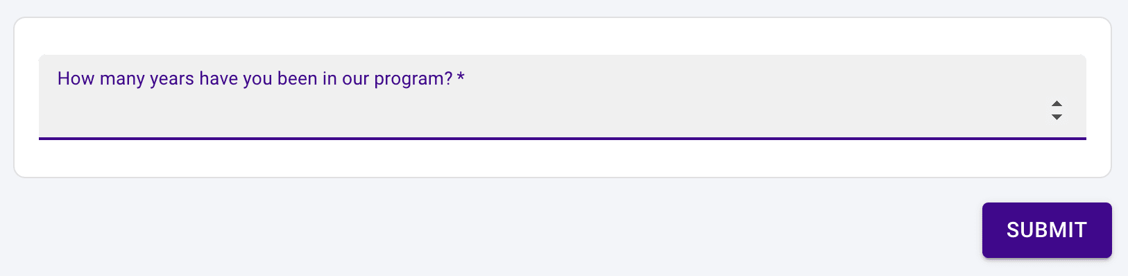 Numeric Response form block, member view.