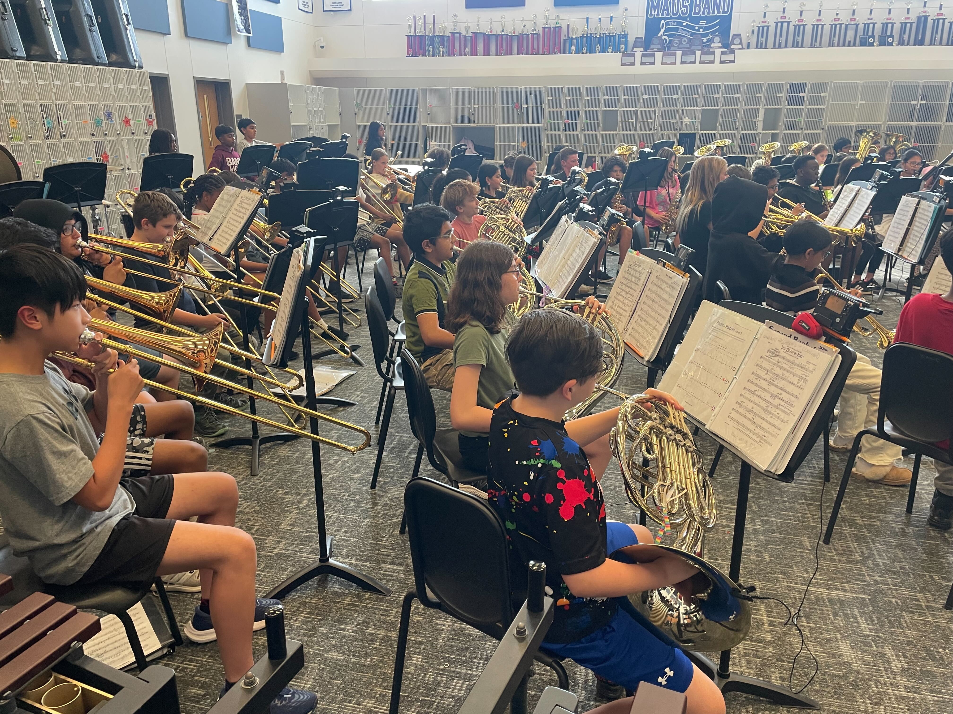 Maus MS Band students in rehearsal