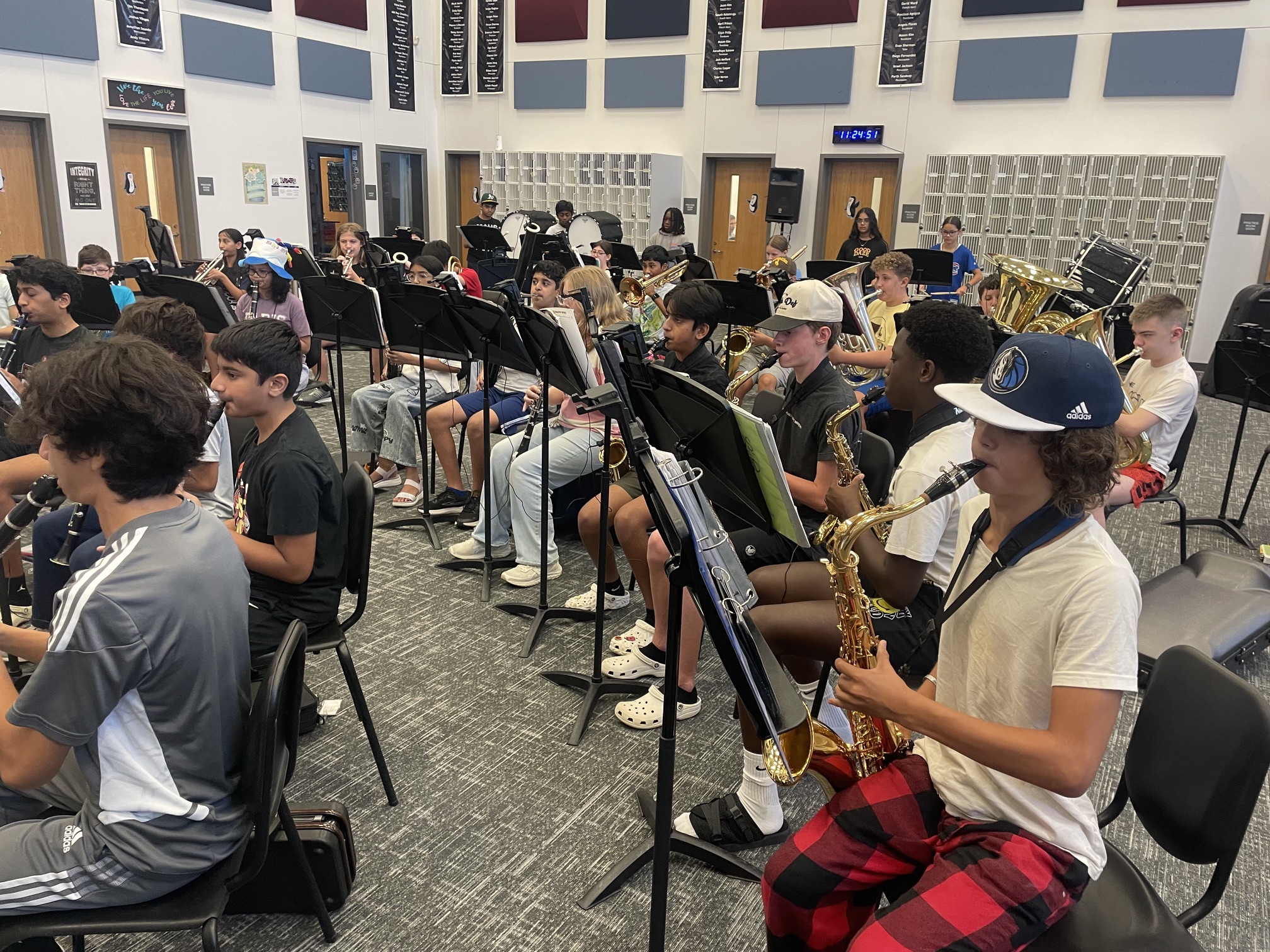 Students from Maus Middle School Band in Frisco ISD.