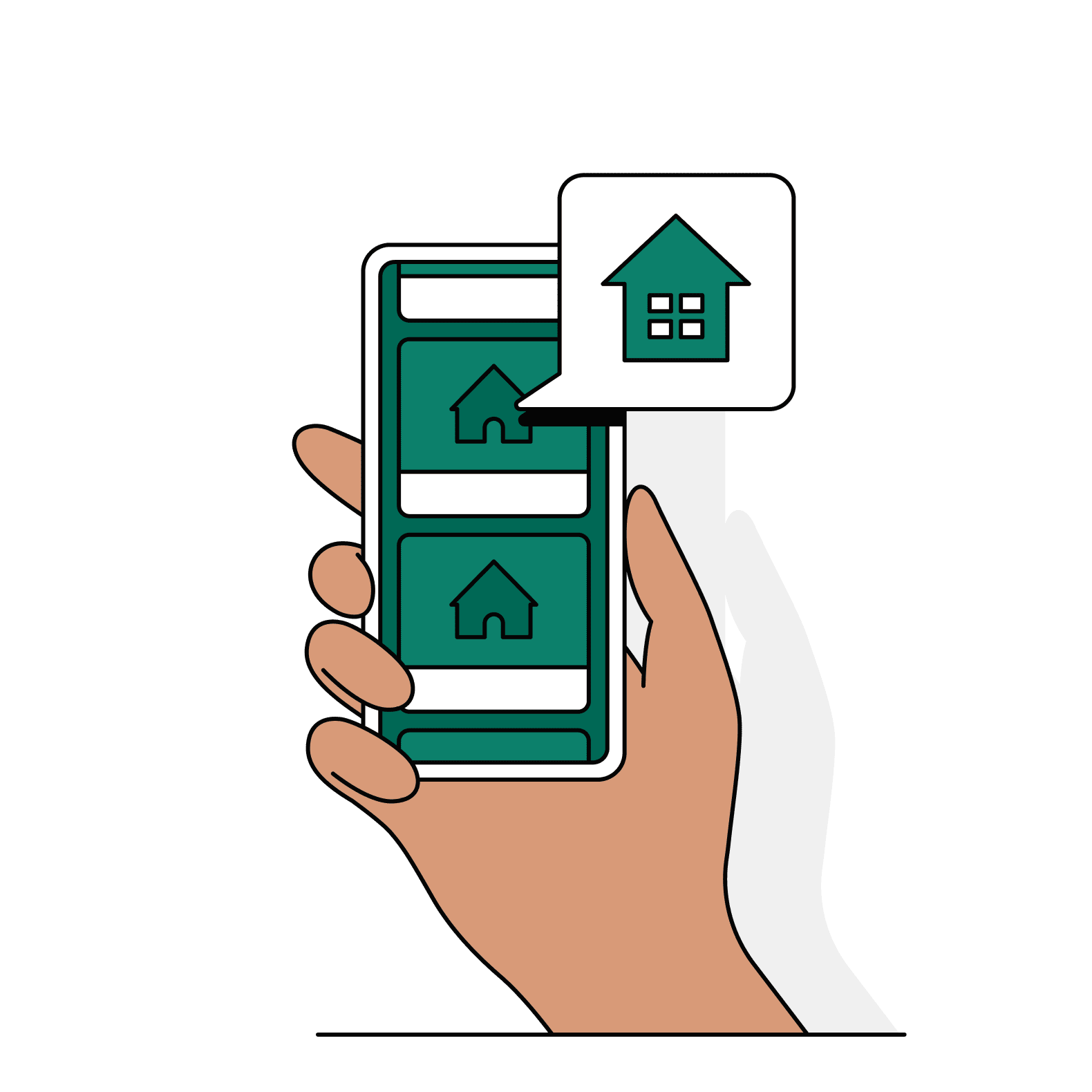 Main avec téléphone