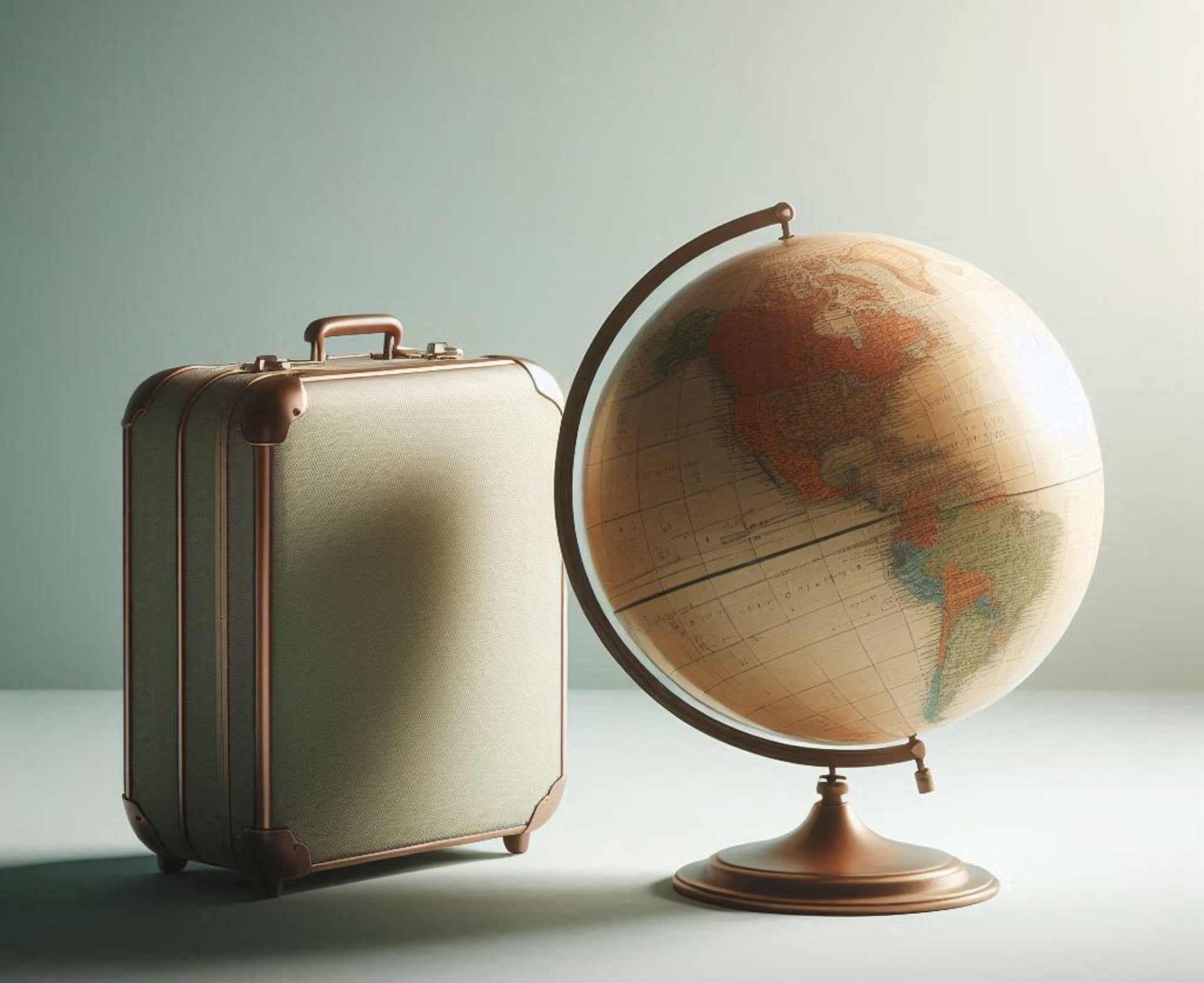 Un globe terrestre et une valise