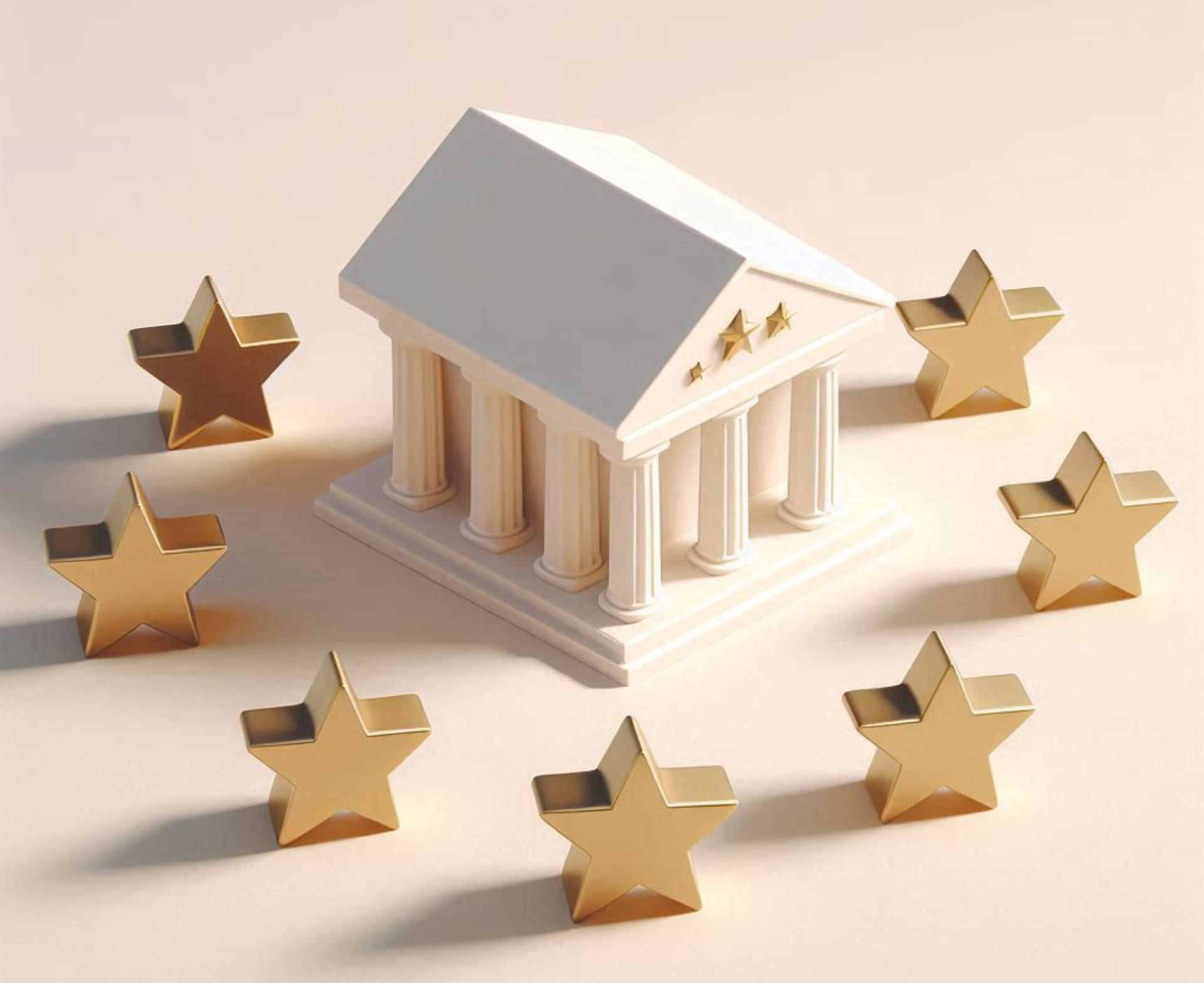 Une banque entourée d'étoiles