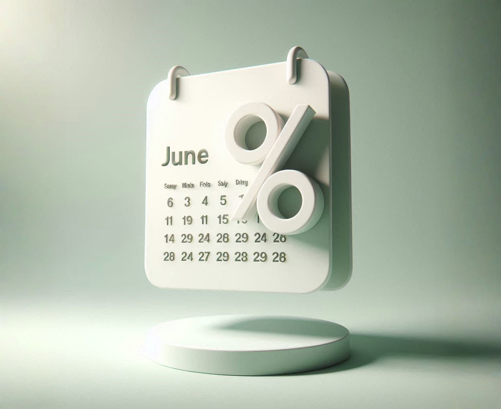 Un calendrier des taux du mois de juin
