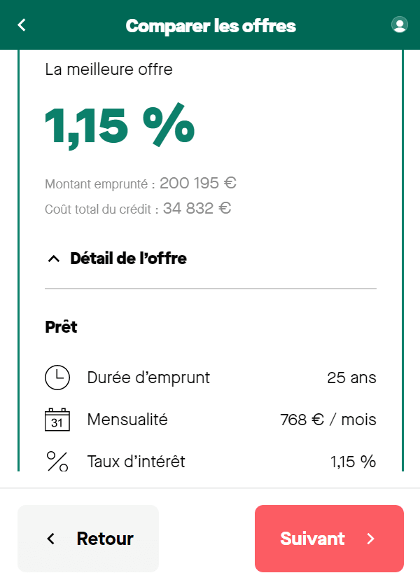 Simulation de prêt immobilier de 206 932 euros sur 30 ans