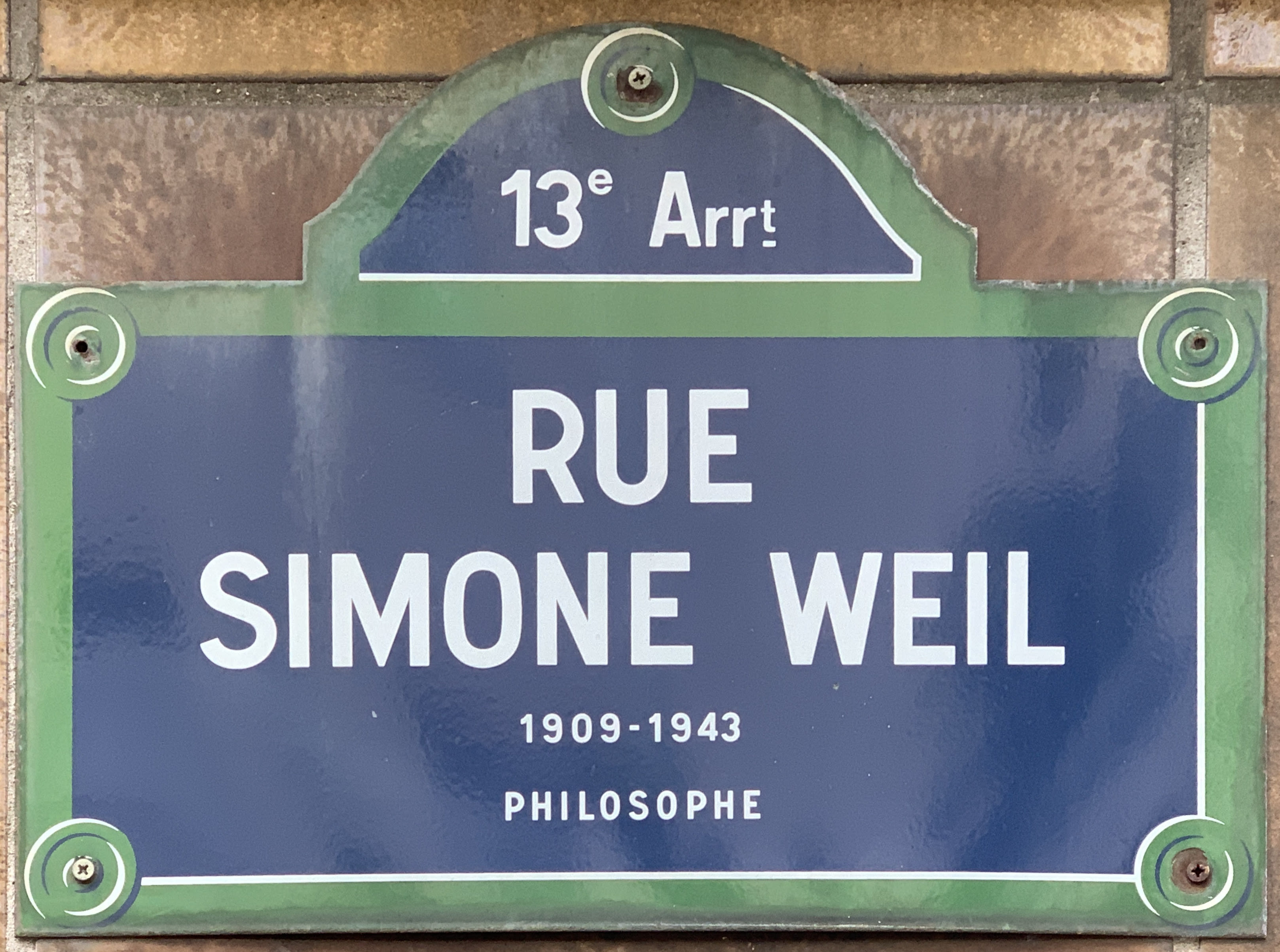 plaque rue Simone Weil