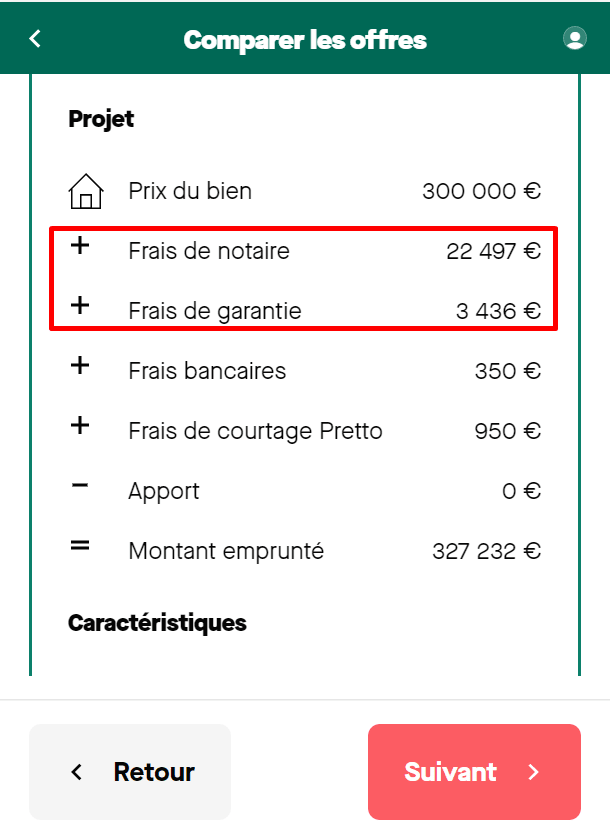 Simulation de frais de notaire pour un achat immobilier