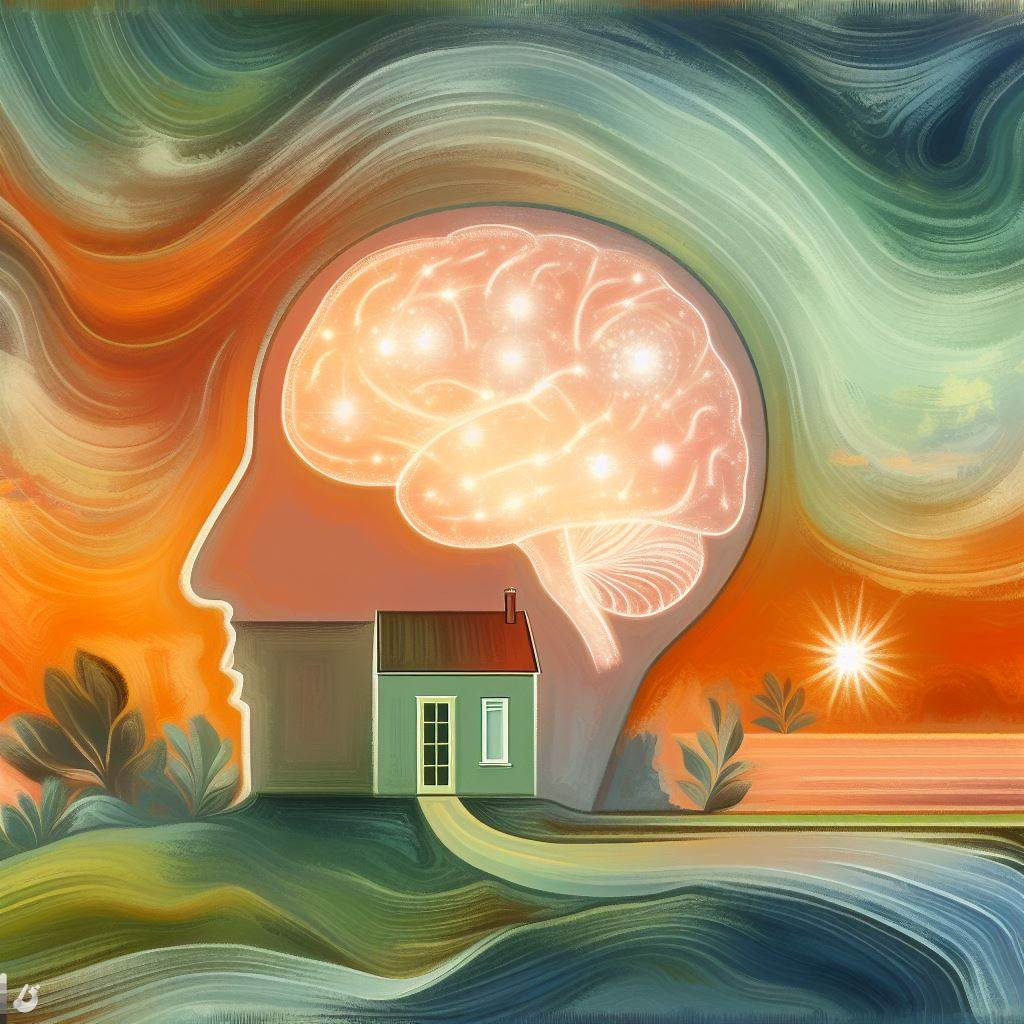 Une image montrant un cerveau et une maison