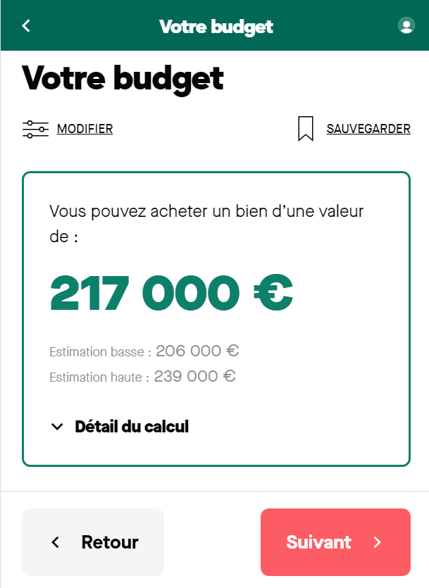 Simulation de prêt immobilier sur 15 ans  avec un salaire de 4 000 net mensuel