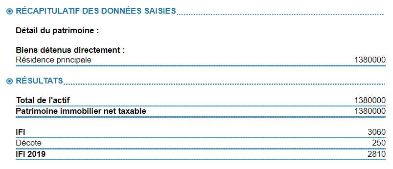 exemple de simulation de l'IFI