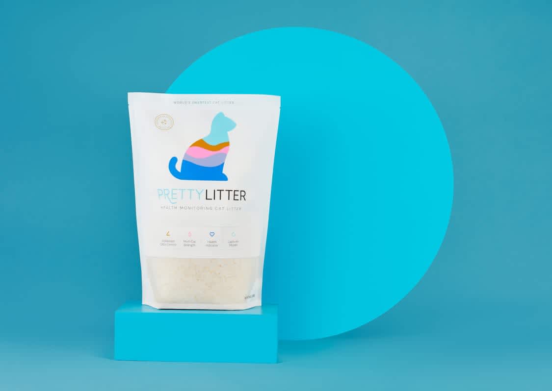 PrettyLitter bag on blue background