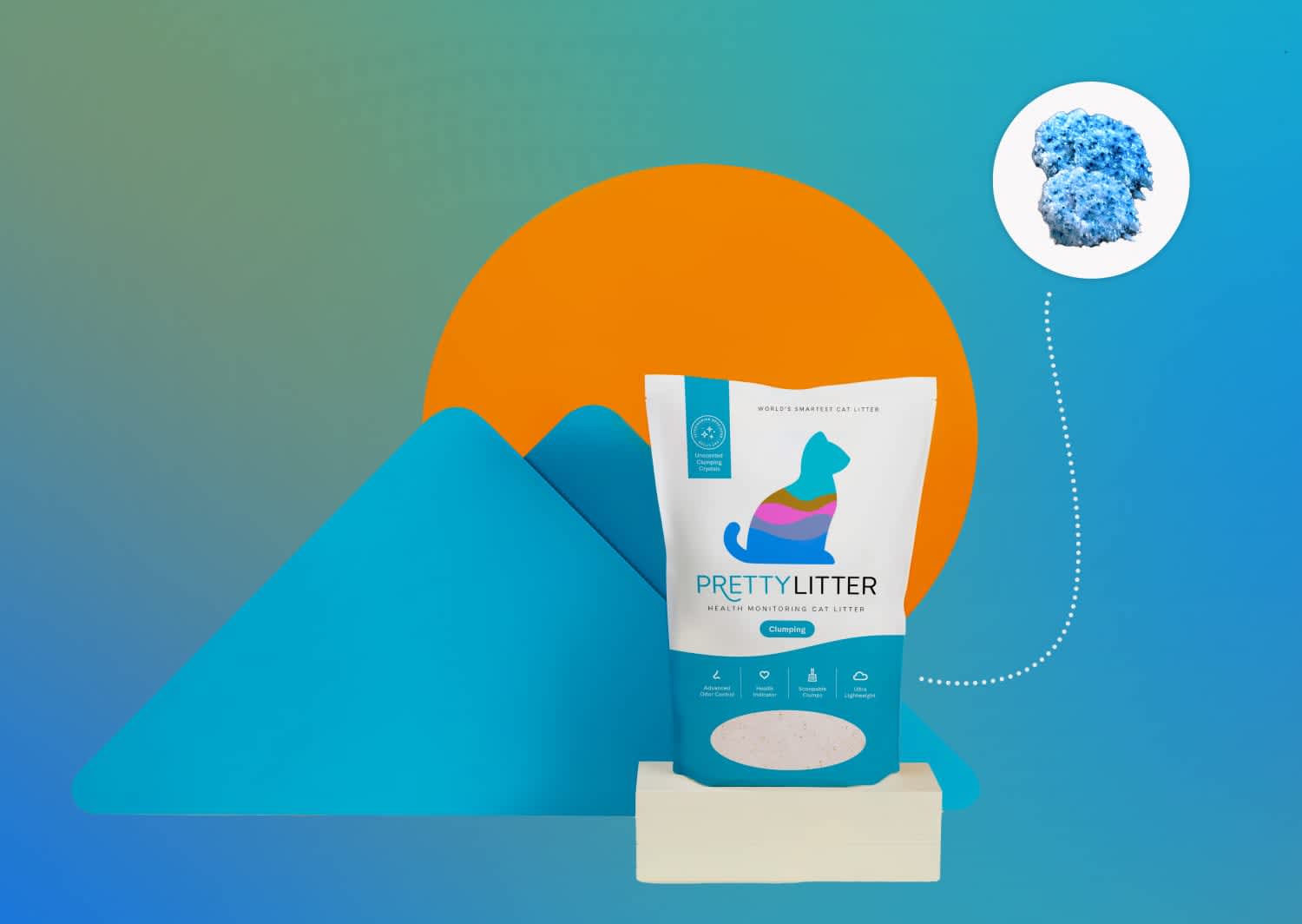 PrettyLitter package with illustrated background