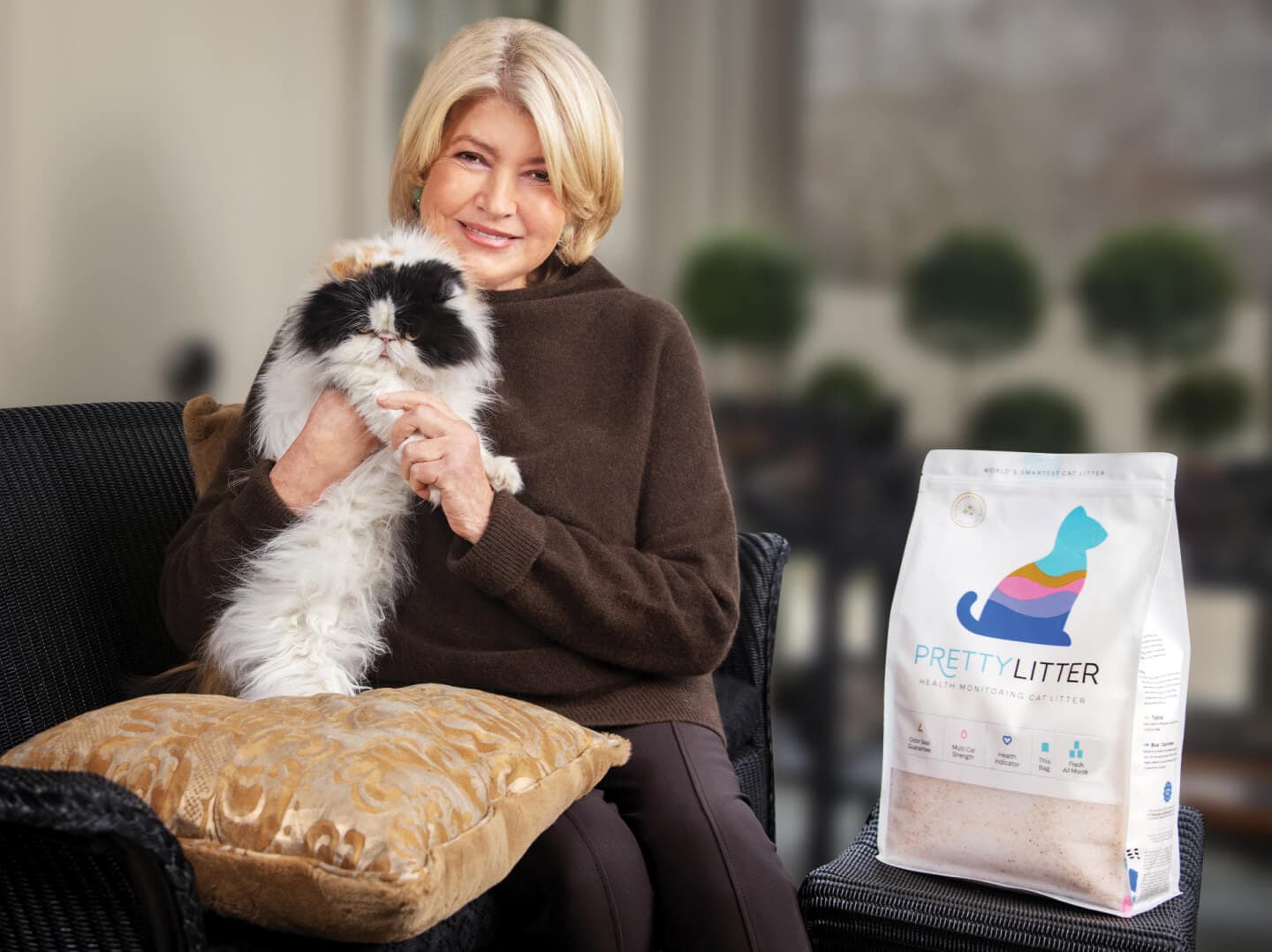 Martha Stewart and Persian cat